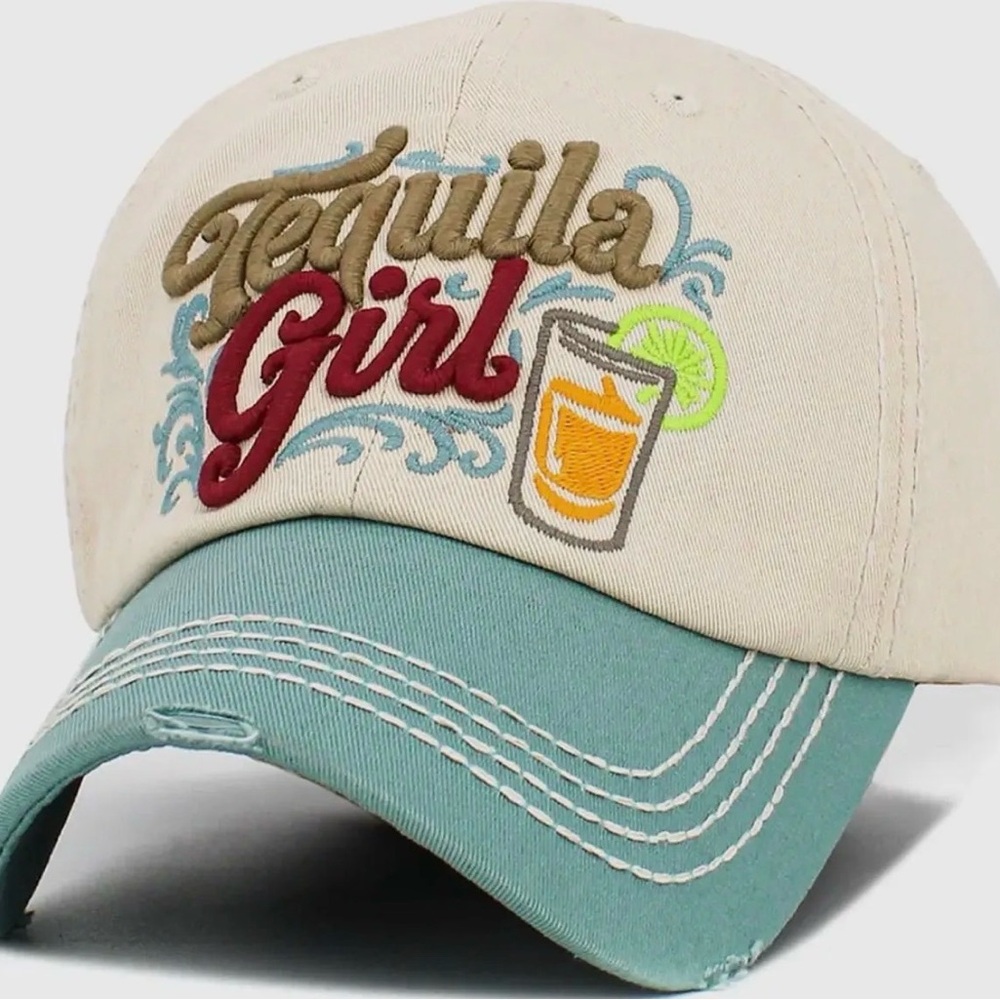 Tequila Girl Vintage Ballcap - Sea